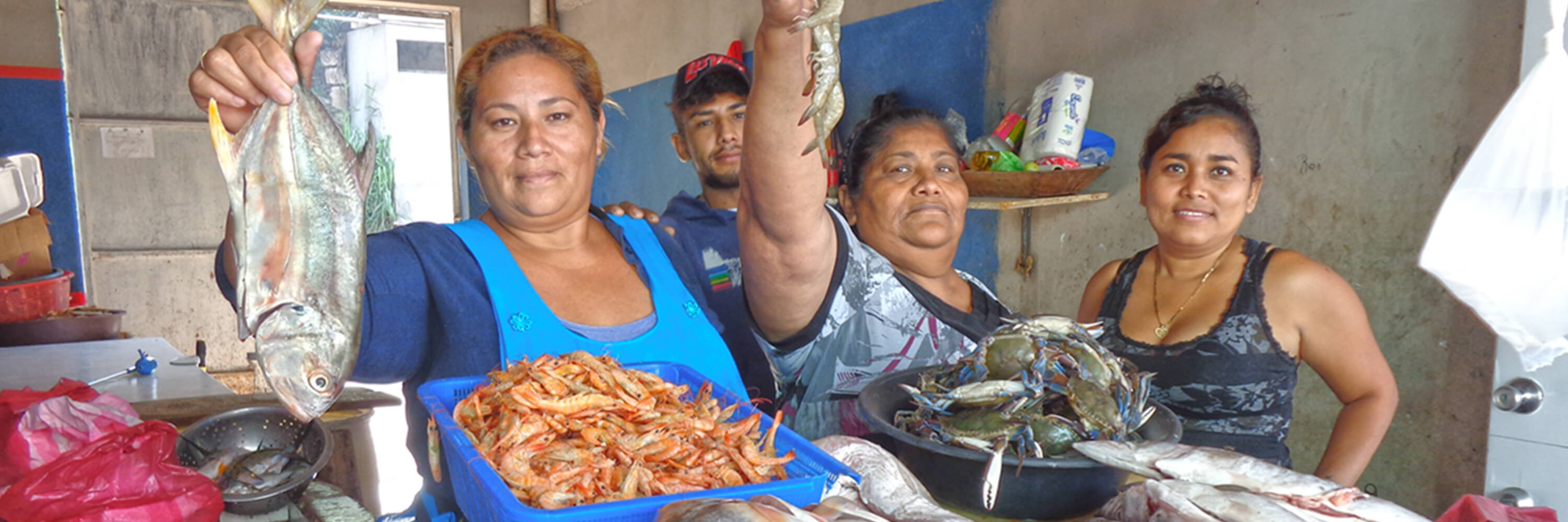 Vendedoras de mariscos en San Pedro Sula